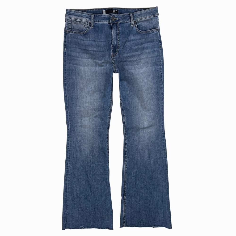 KUT from the Kloth Stella High Rise Flare Jeans 14 90s Retro Boho Cowgirl 34
